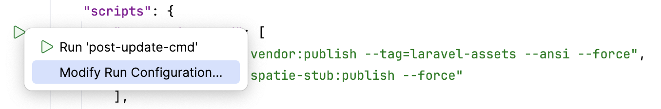 从编辑器创建运行配置