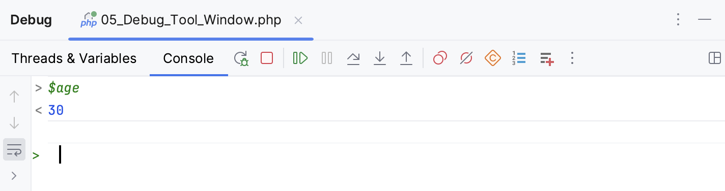 调试控制台输出