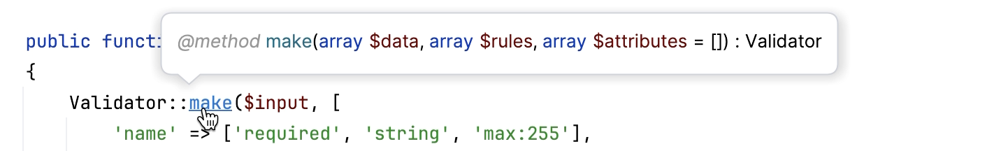 在工具提示中查看定义