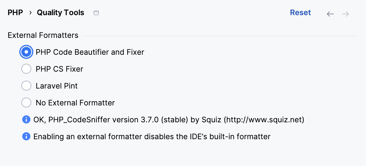 选择外部格式化器
