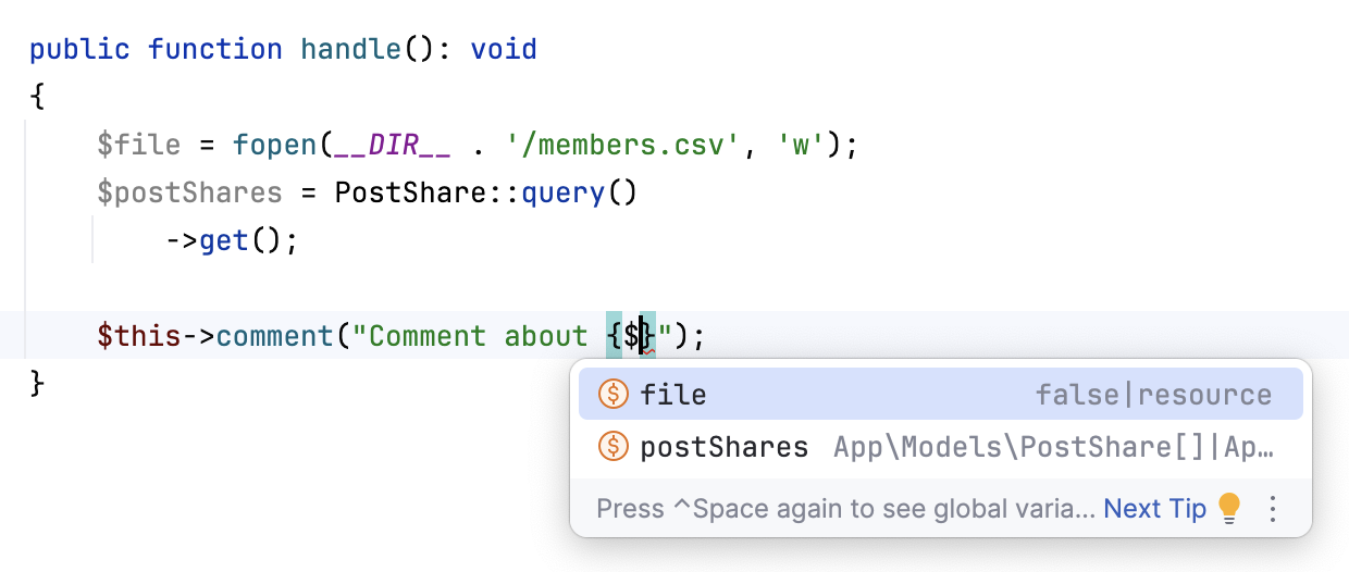 智能类型补全 智能类型补全