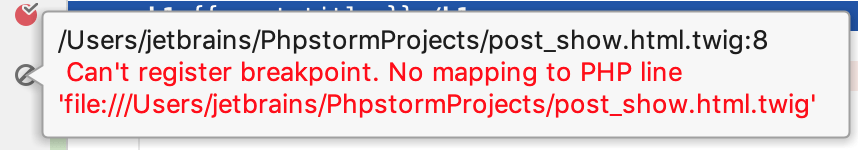 Twig 模板中的不可达断点
