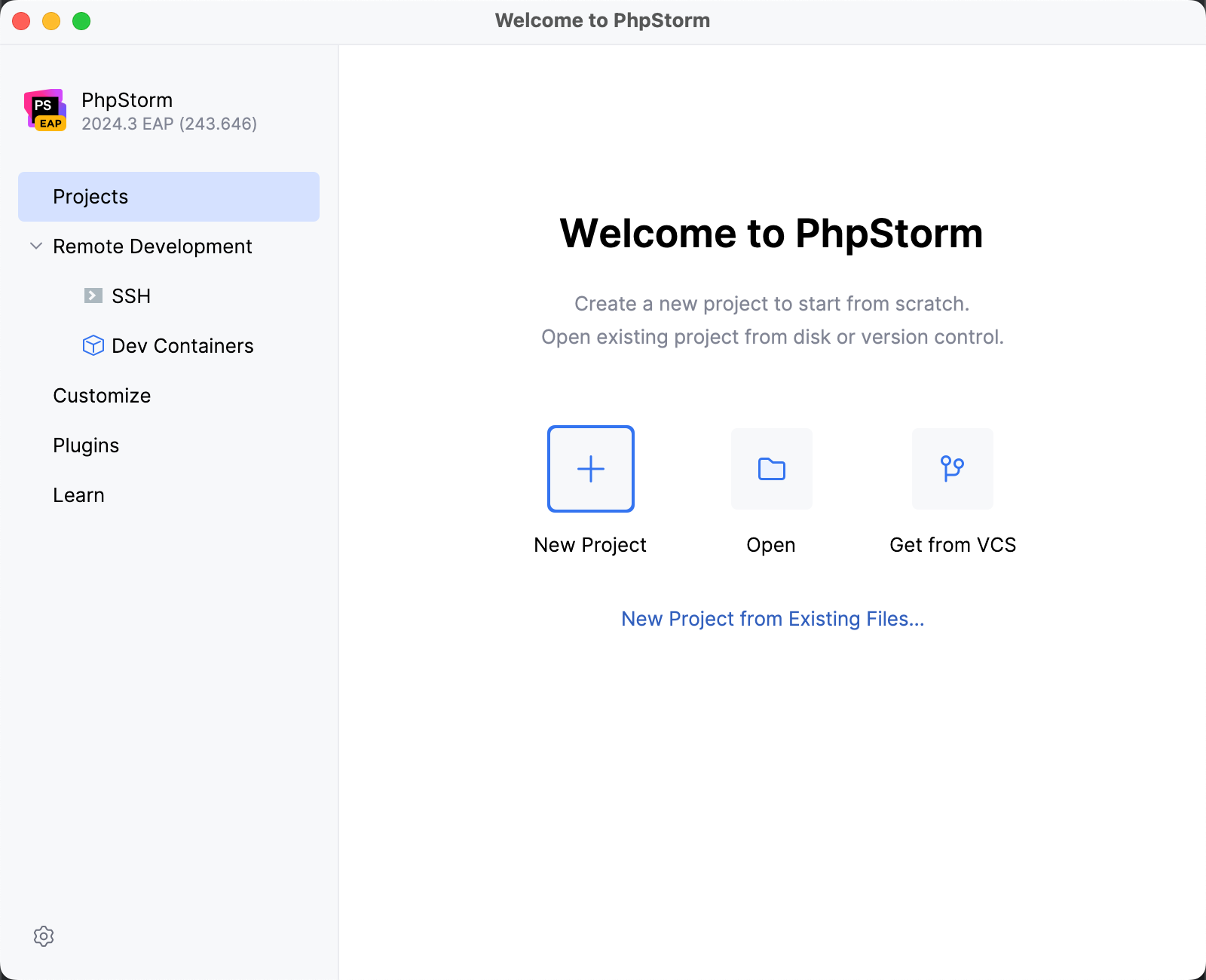 Welcome screen Welcome screen