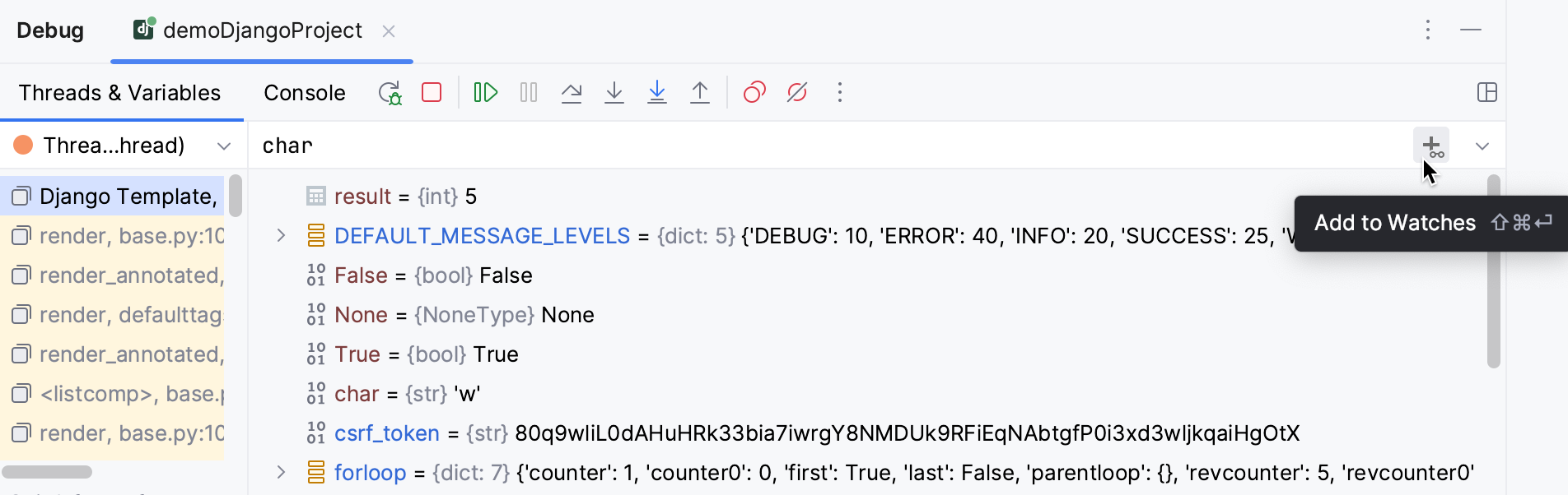 为变量添加监视 为变量添加监视