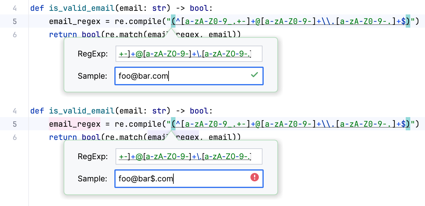 一个包含当前正则表达式的对话框 一个包含当前正则表达式的对话框