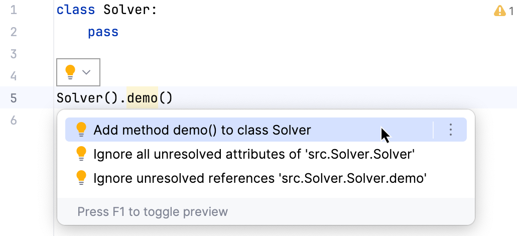 在类中创建方法