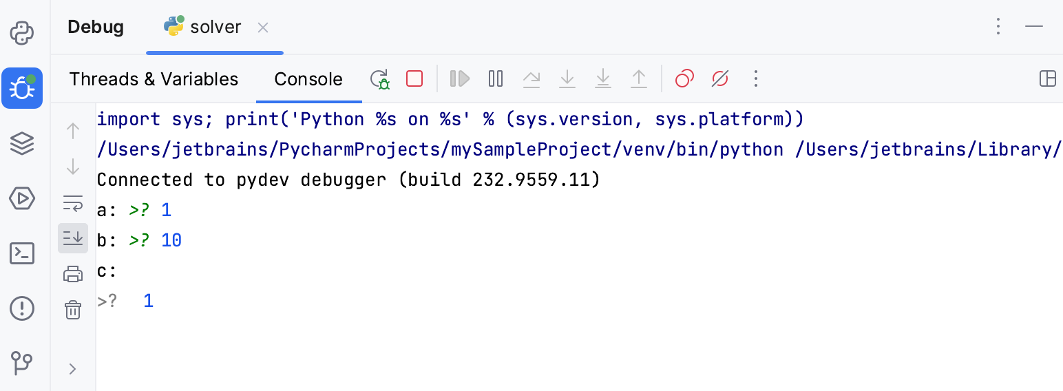 调试控制台 调试控制台