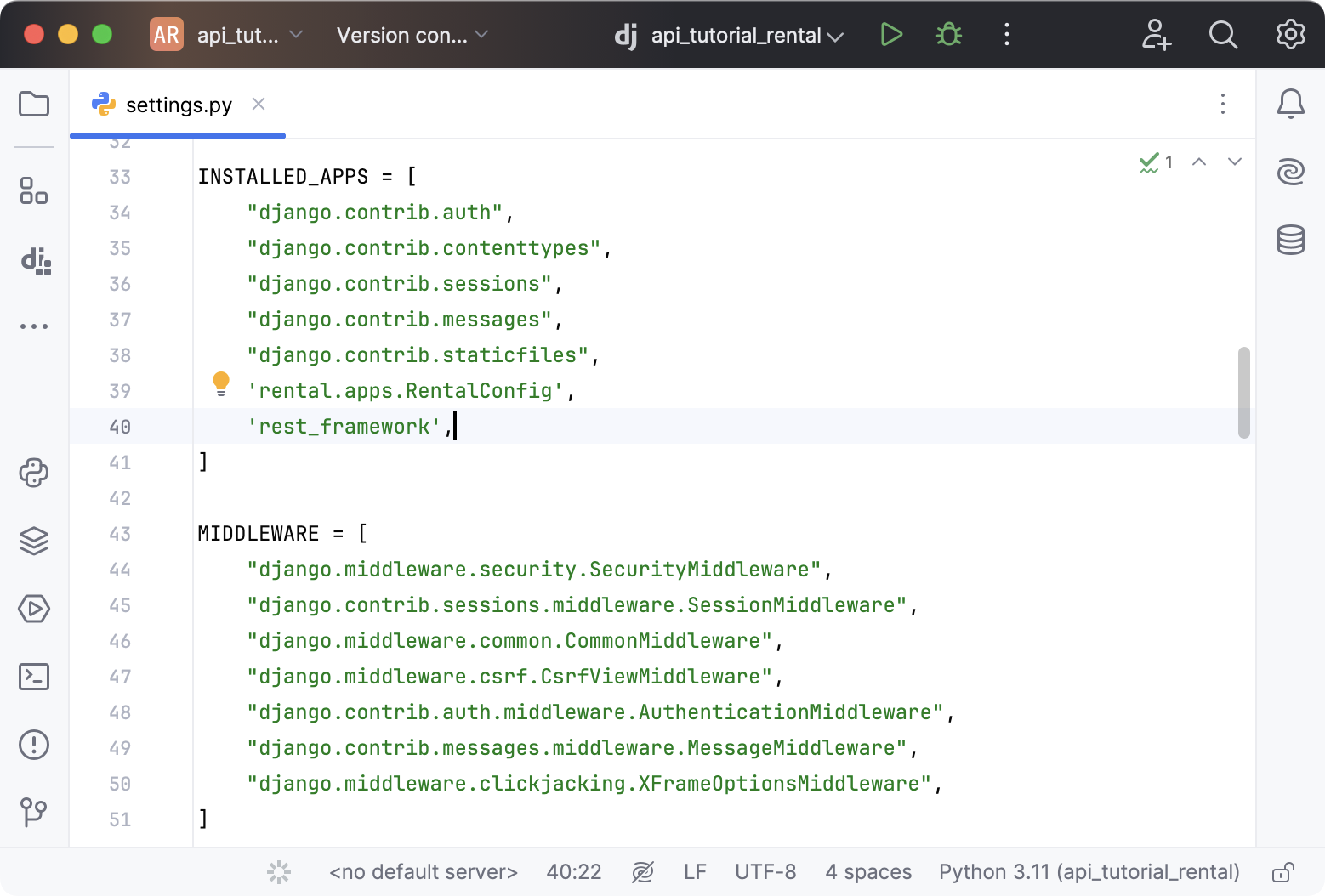 将 ‘rest_framework’ 添加到 ‘INSTALLED_APPS’
