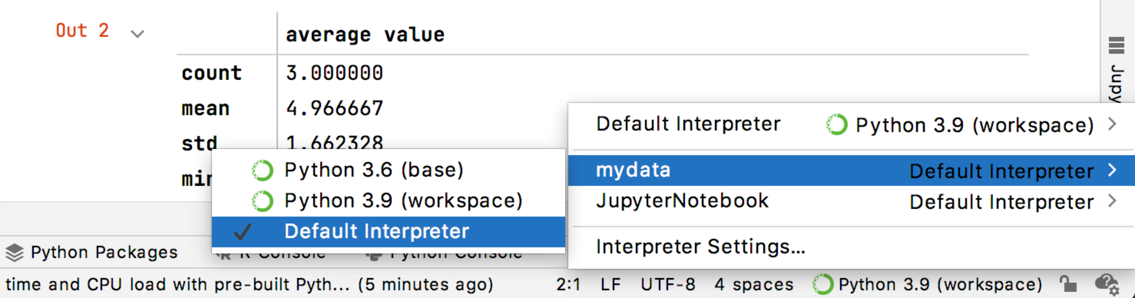 Select an interpreter Select an interpreter