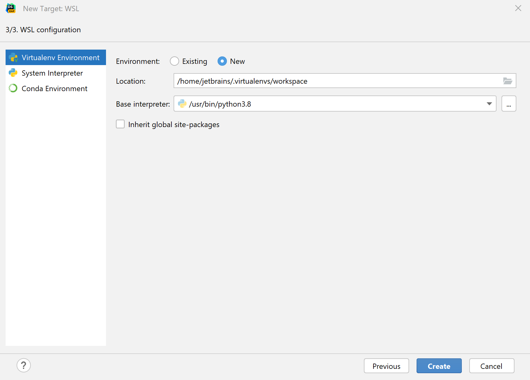New WSL interpreter New WSL interpreter