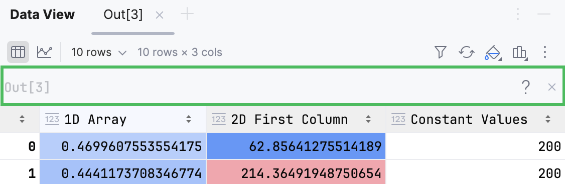 Table expression input