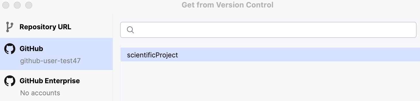 从列表中选择一个存储库