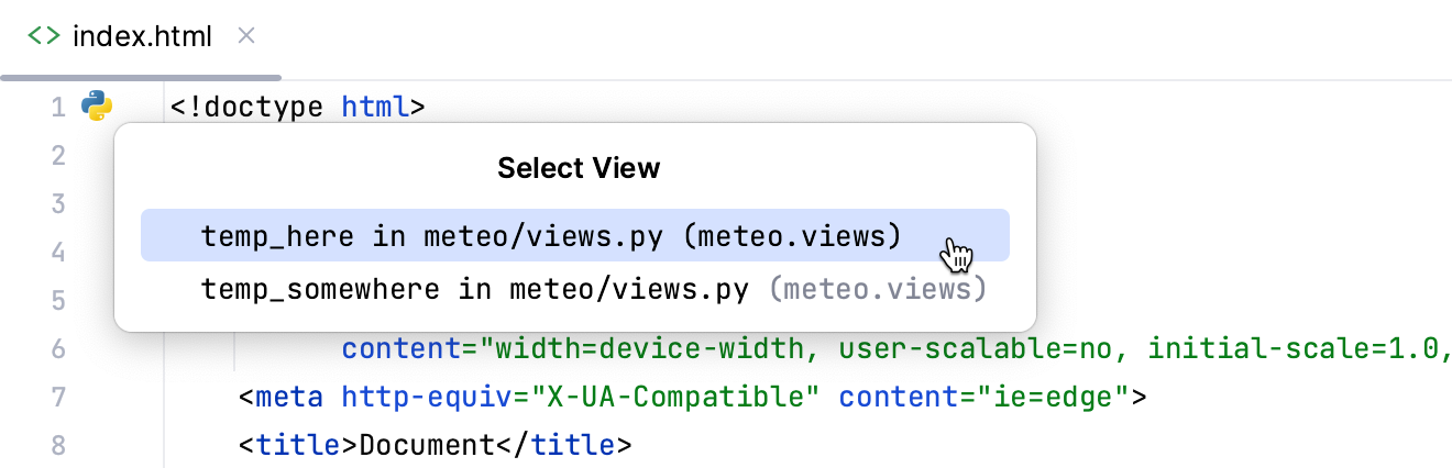 选择从模板导航的位置