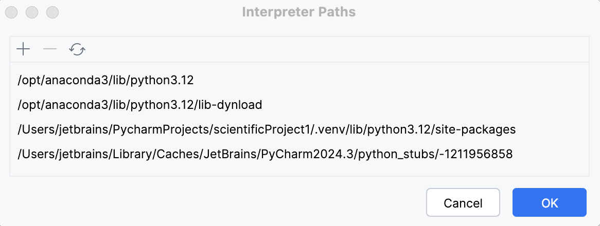Show an interpreter path