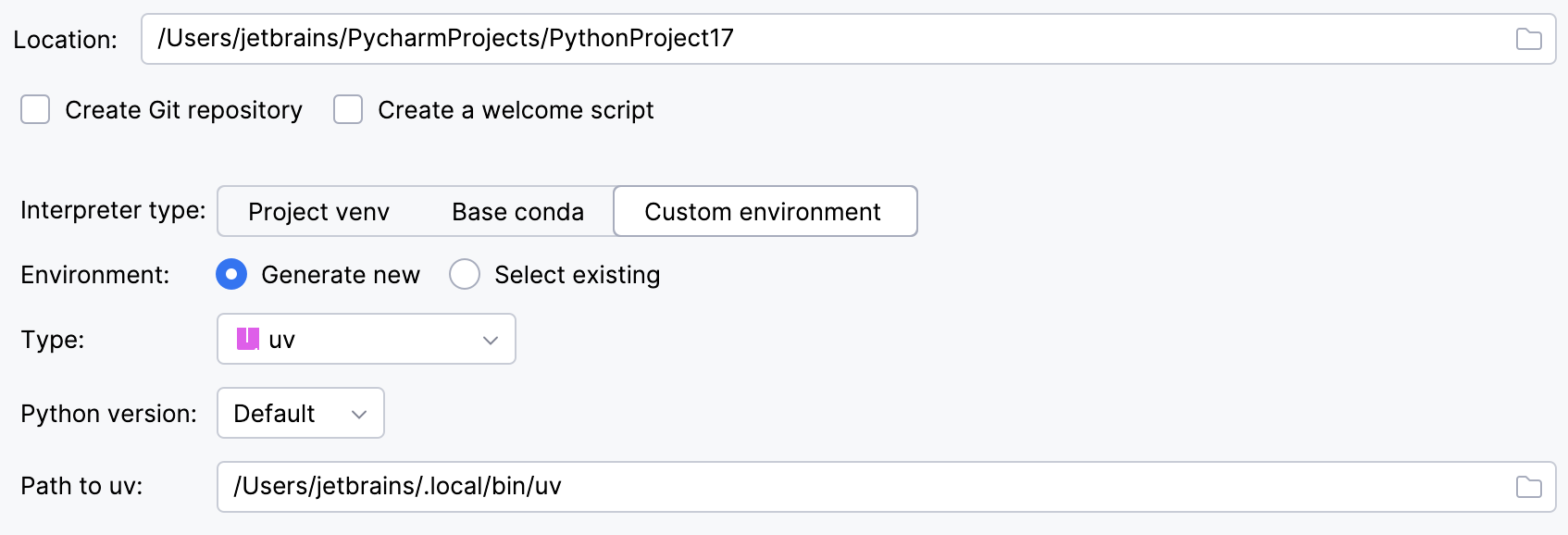 使用 uv 创建项目