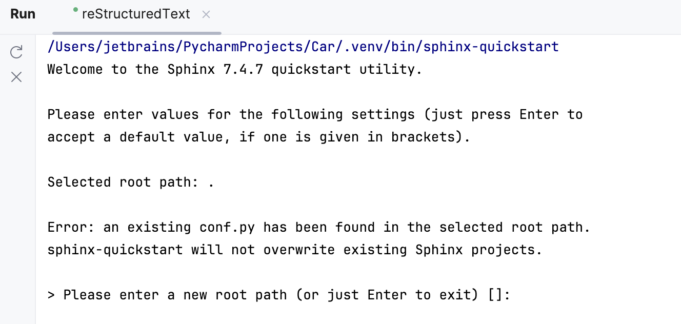 Questions in the console Questions in the console