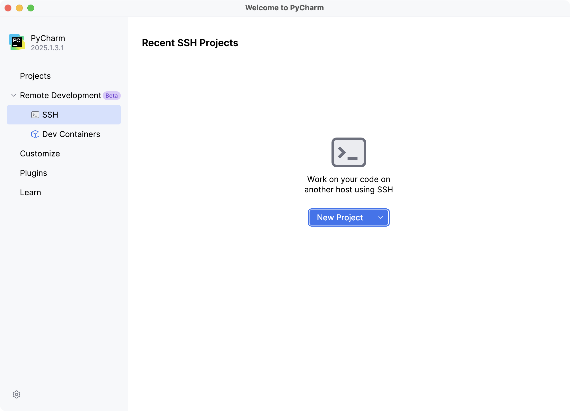 PyCharm 欢迎屏幕