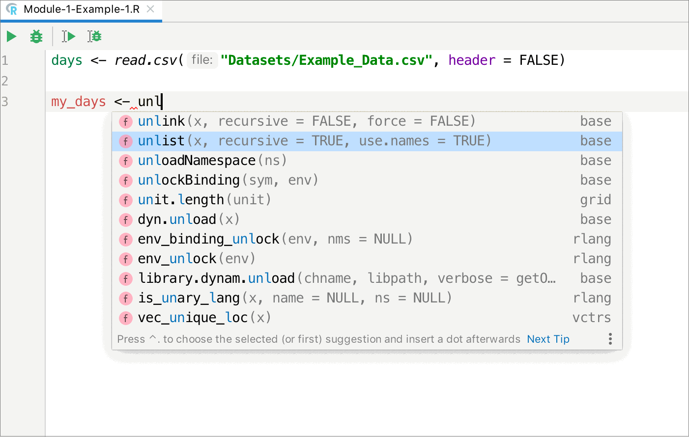 R 插件中的代码辅助功能