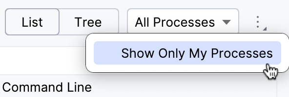 Show only my processes in the attach to process Show only my processes in the attach to process