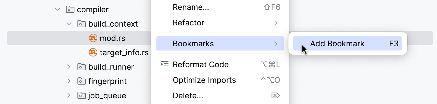 Bookmark several files