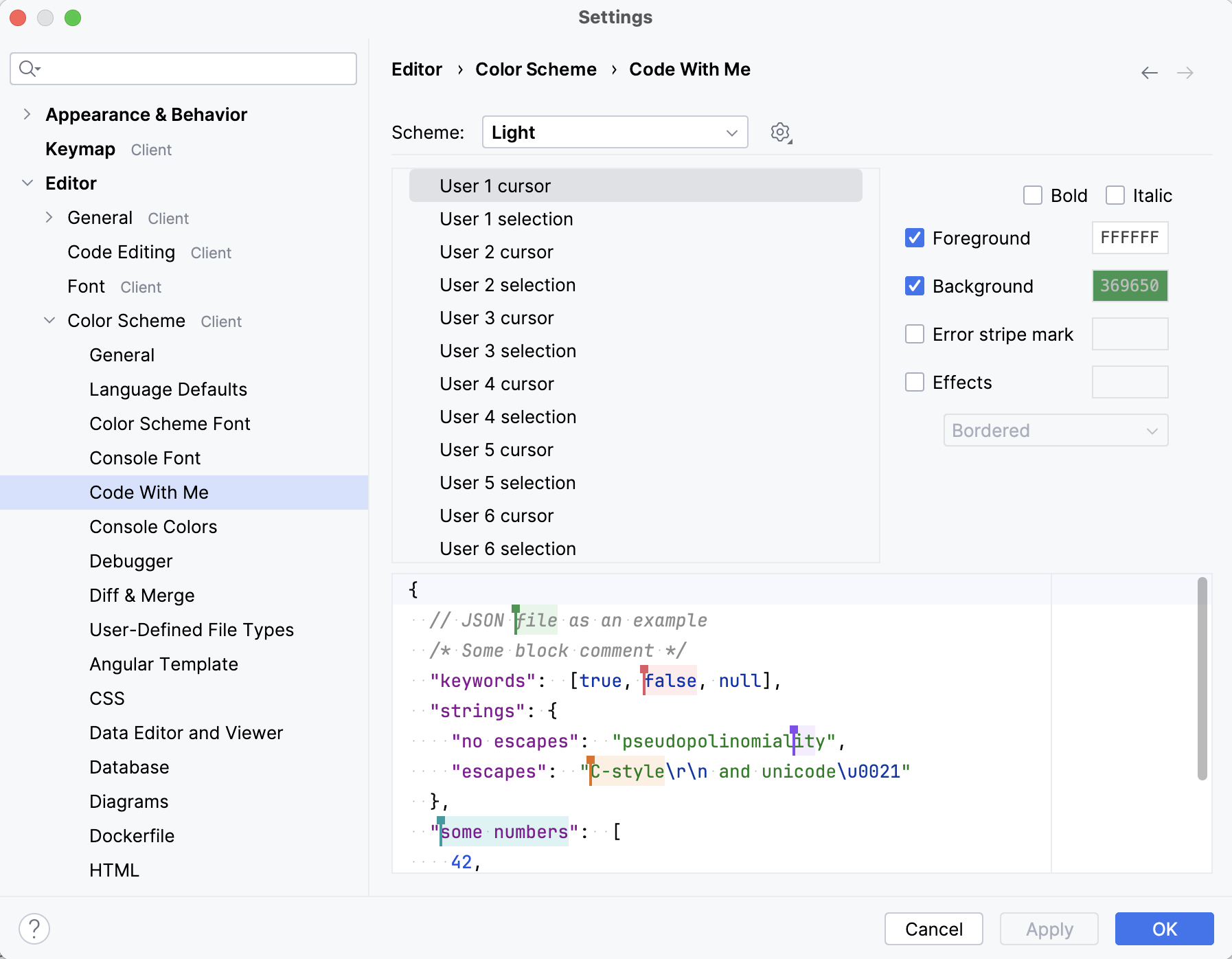 the Editor settings the Editor settings