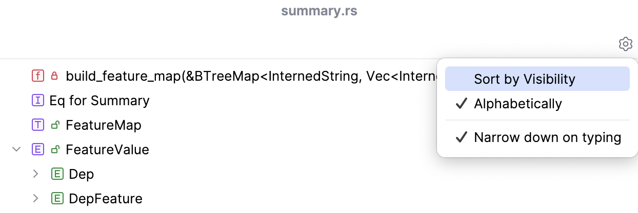 Structure popup Structure popup
