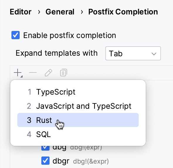 Adding a postfix template Adding a postfix template