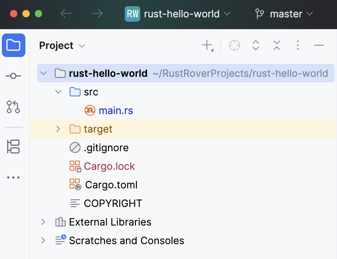 the Project tool window