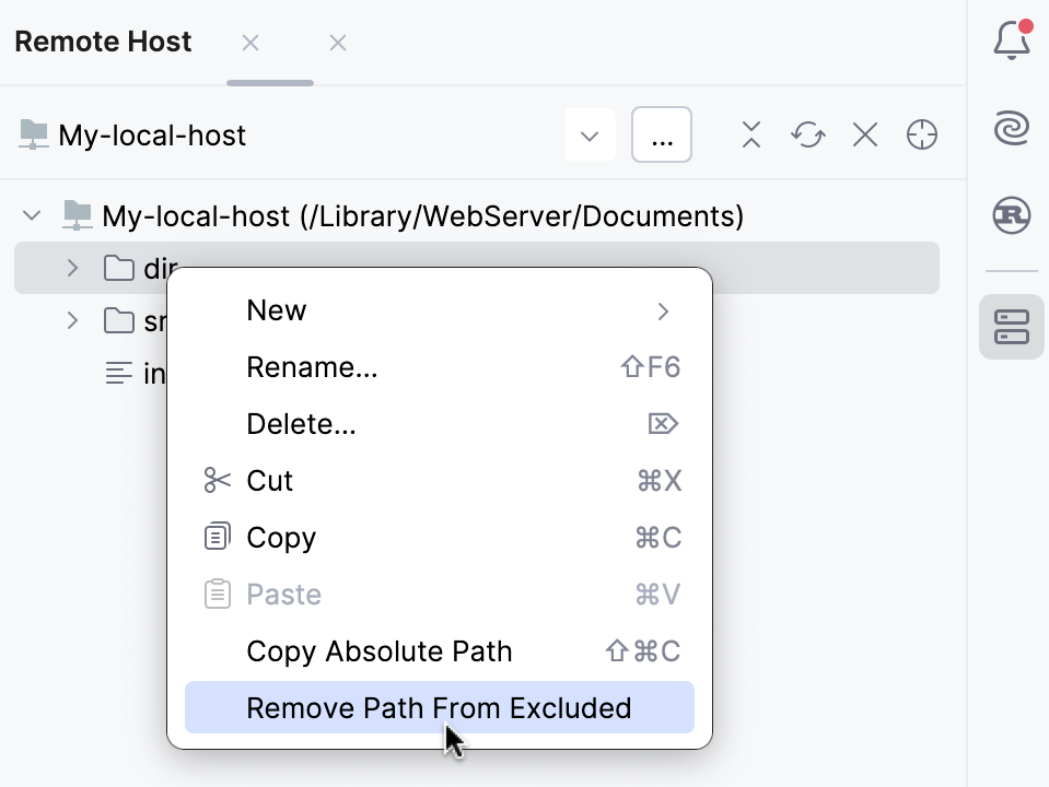 Removing a file from excluded Removing a file from excluded