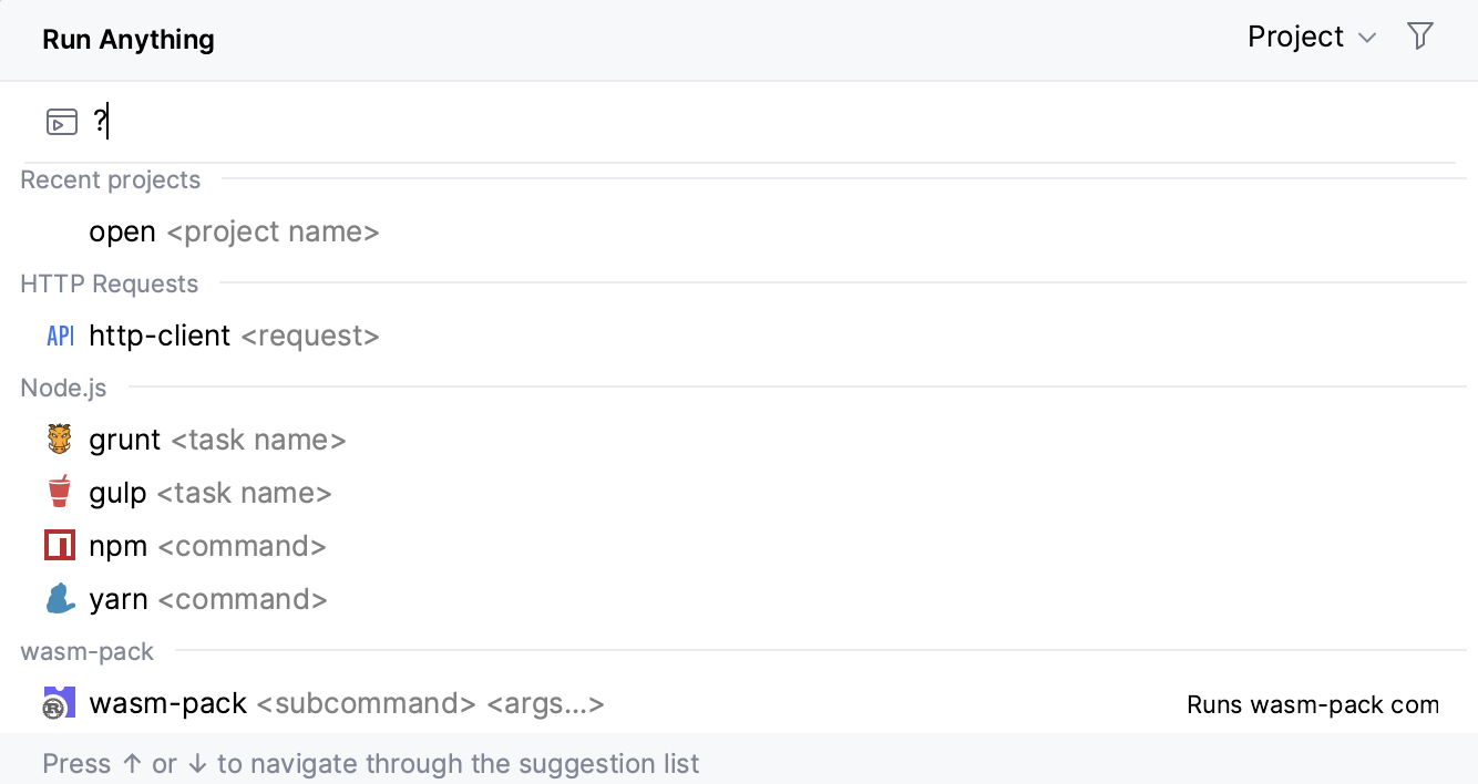 List of the available commands in Run Anything List of the available commands in Run Anything
