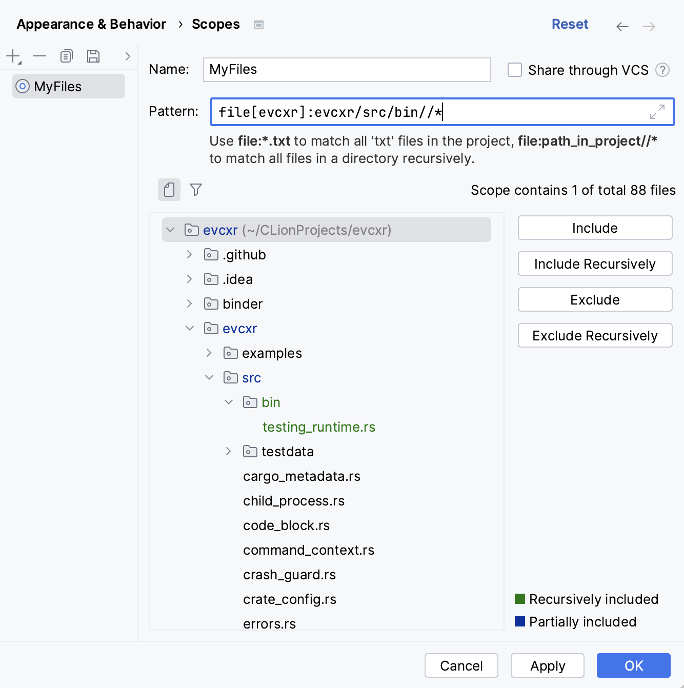 A new scope with added files and folders A new scope with added files and folders