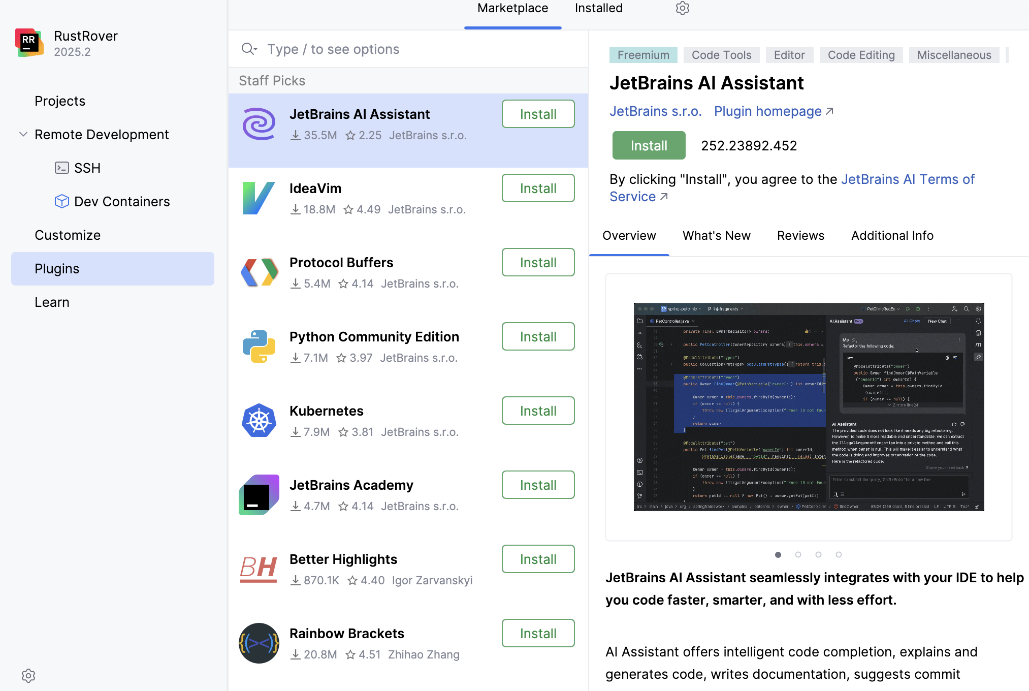 Install additional plugins