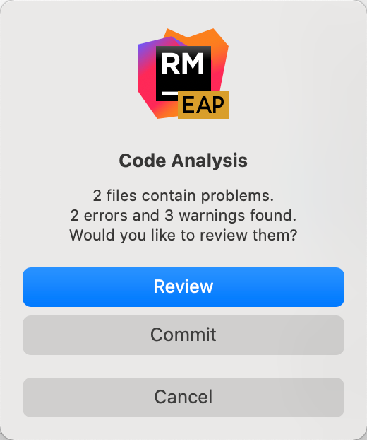 检测到的问题通知