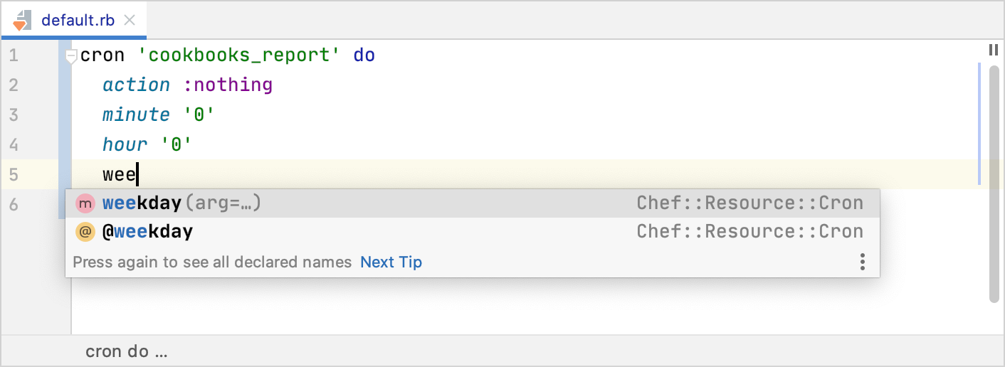 Chef 补全 Chef 补全