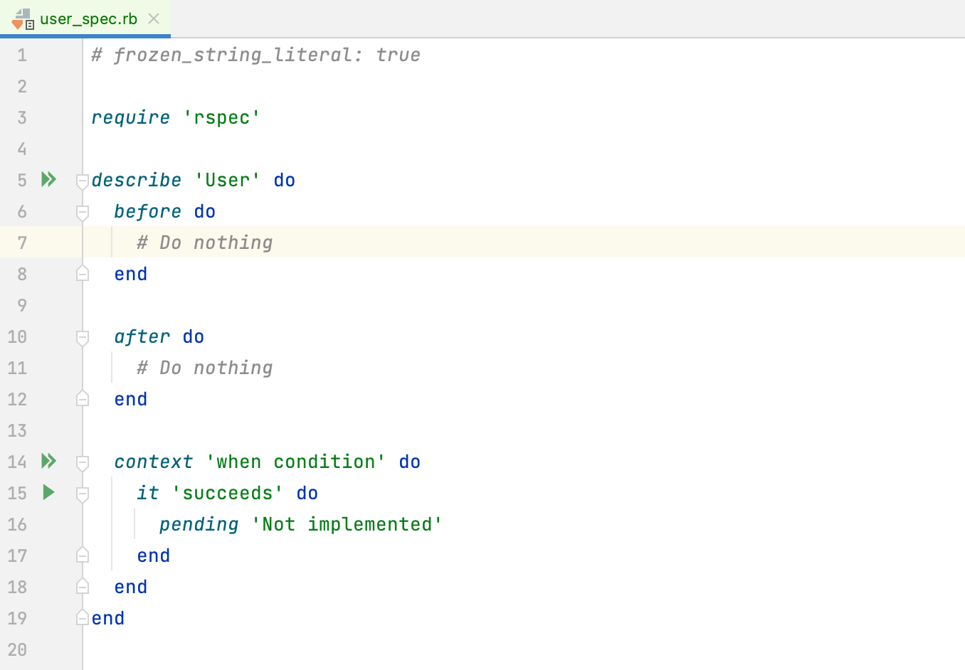 RSpec 模板编辑器