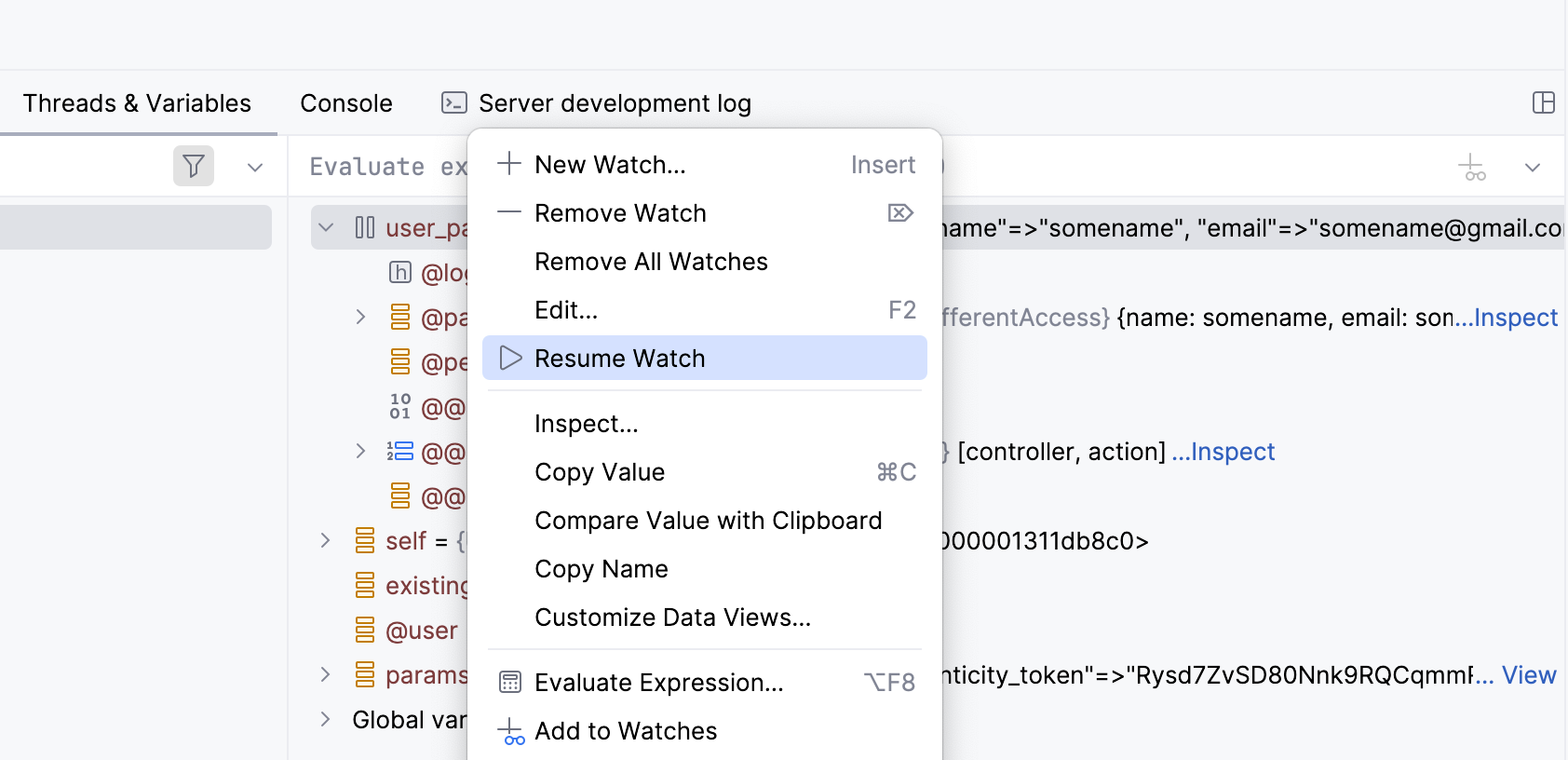 恢复暂停的监视