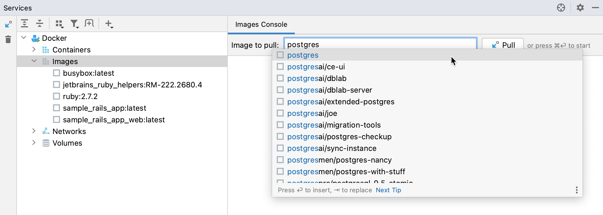 获取带有 PostgreSQL 的 Docker 镜像 获取带有 PostgreSQL 的 Docker 镜像
