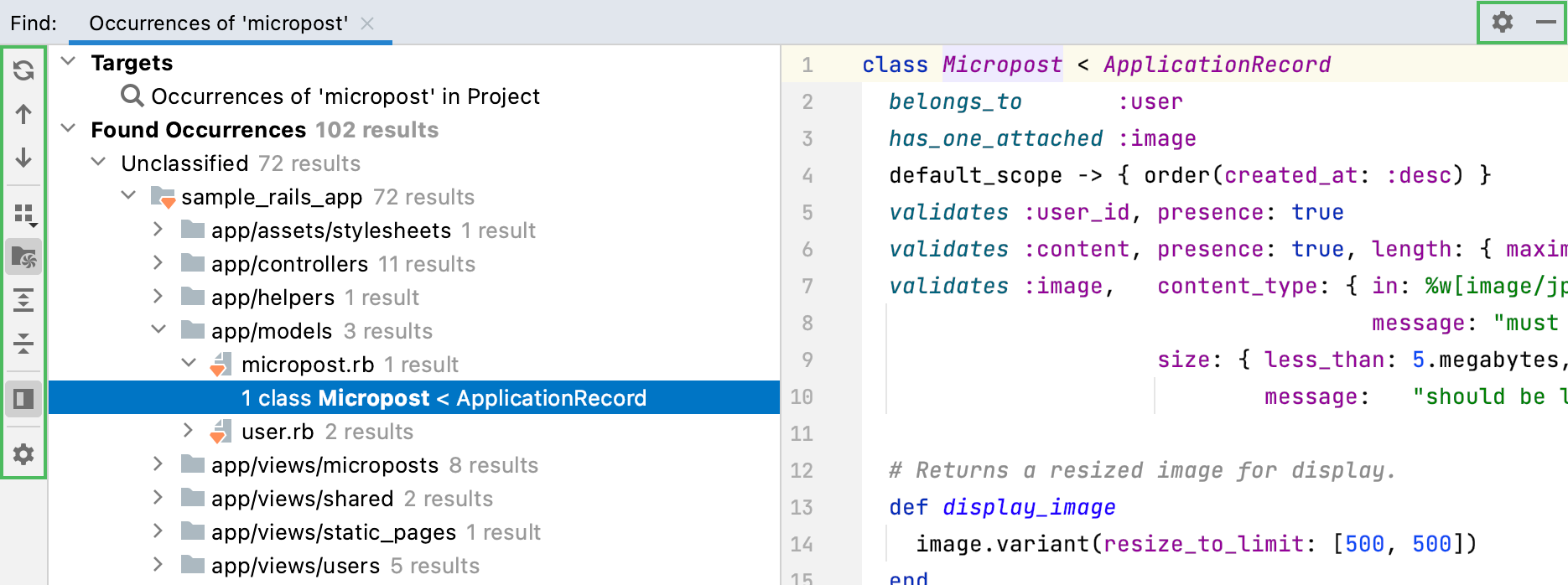“查找”工具窗口 “查找”工具窗口