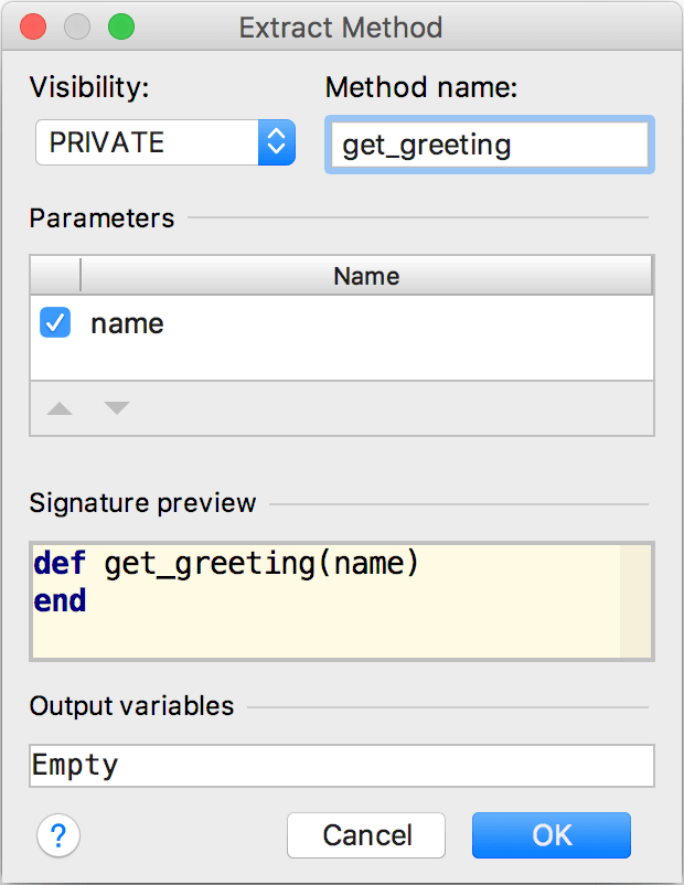 提取方法对话框