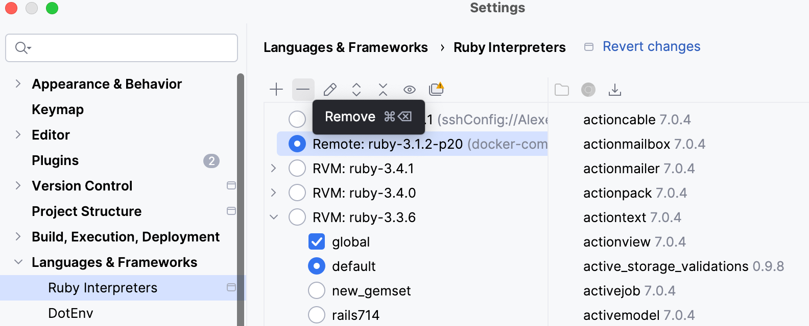 Removing an added interpreter Removing an added interpreter