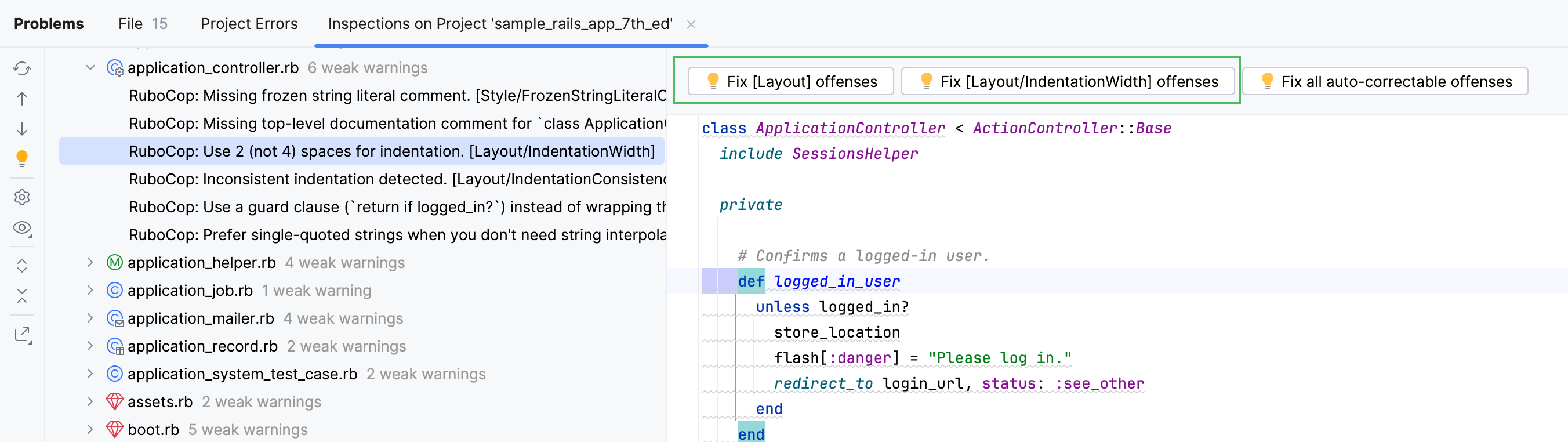 RuboCop 检查结果