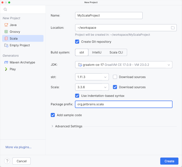 Creating a new Scala project with sbt Creating a new Scala project with sbt