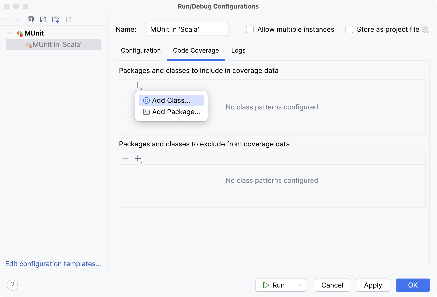 Configure Code Coverage