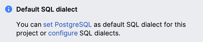默认 SQL 方言通知