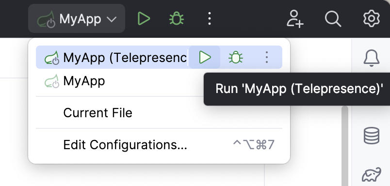 Run application with interception Run application with interception