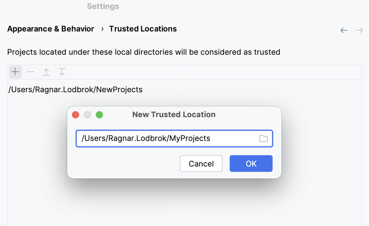 Trusted Locations Trusted Locations