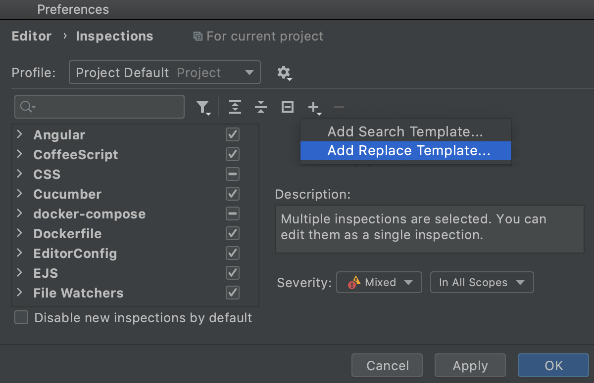 添加新的结构搜索与替换检查