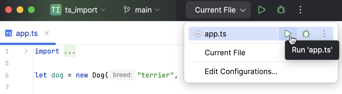 Run application via a Bun run/debug configuration Run application via a Bun run/debug configuration