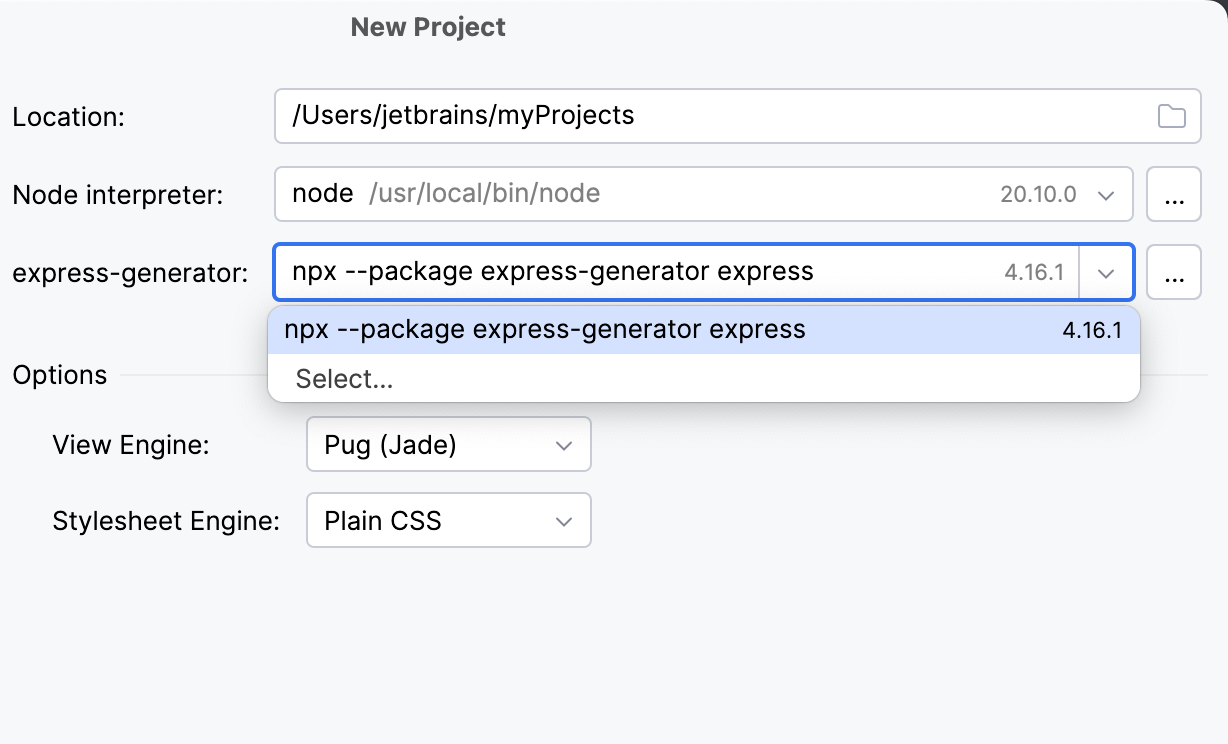 Select express generator Select express generator
