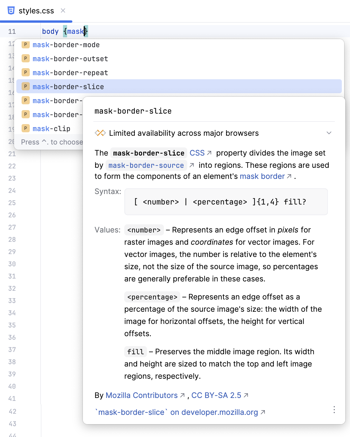 样式表快速文档：基线，可用性有限